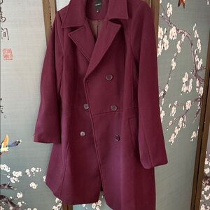 Lane Bryant Deep Burgundy Pea Coat